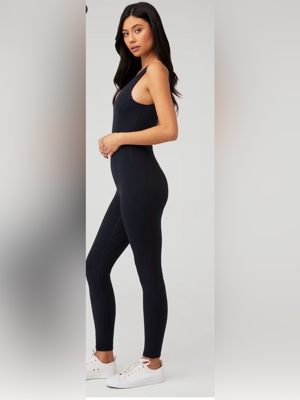 Free People black Sleeveless V-Neck Jumpsuit